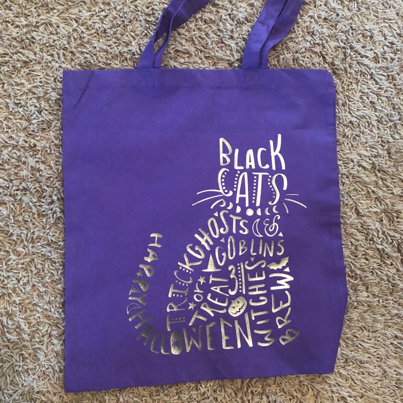 can be personalized with name Halloween trick or treat bag