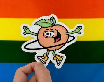 Peach Hula Hoop Sticker