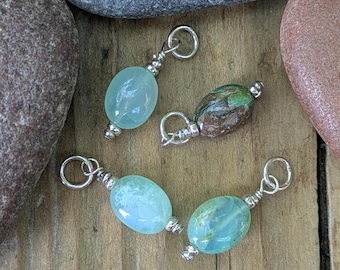 Blue Peruvian Opal and Sterling Silver Charm | Set FIVE | ONE CHARM