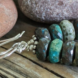 Chrysocolla and Sterling Silver Earring