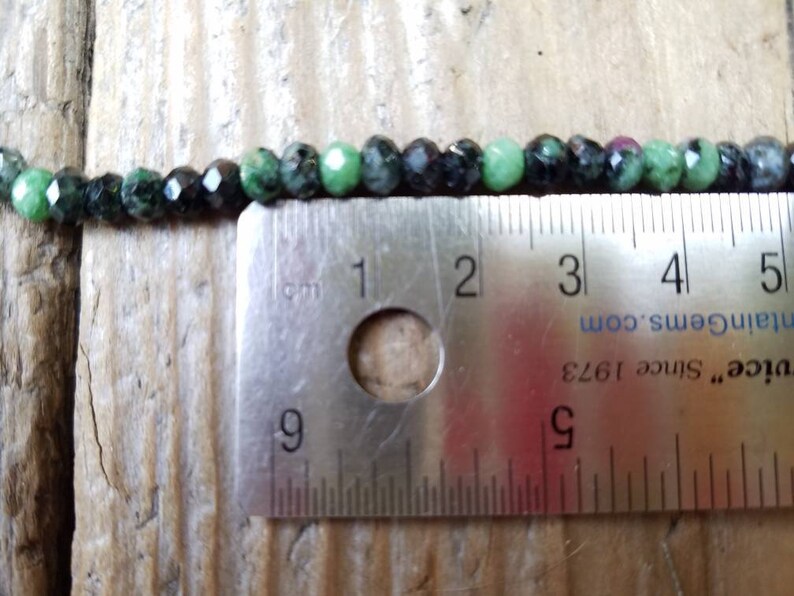 Jewelry Supply Ruby in Zoisite 5 x 4mm Faceted Rondelle Bead Semi Precious Gemstone Beading Supply