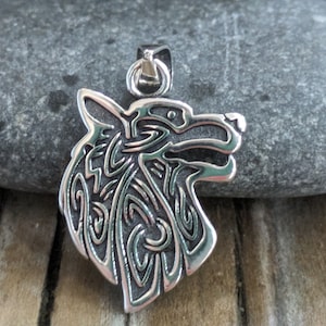 Celtic Wolf Sterling Silver Pendant