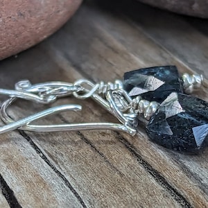 Moss Kyanite and Sterling Silver Earrings, Artisan Jewelry, Moss Kyanite Jewelry, Staggs Lane