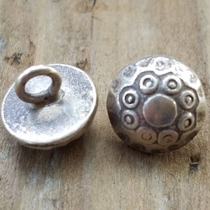 Hill Tribe Silver 10mm Flower Shank Button