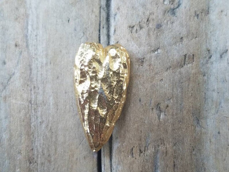 24k Gold Vermeil Heart Button Heart Clasp Jewelry Supplies Artisan Button Sterling Silver Wrap Bracelet Button