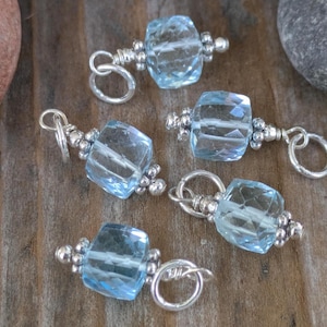 ONE Blue Topaz and Sterling Silver Birthstone Charm, November Birthstone