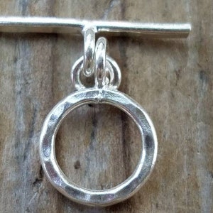 Hill Tribe Silver 12 OR 13mm Round Toggle Clasp, Fine Silver Toggle, Jewelry Supplies, Beading Supplies