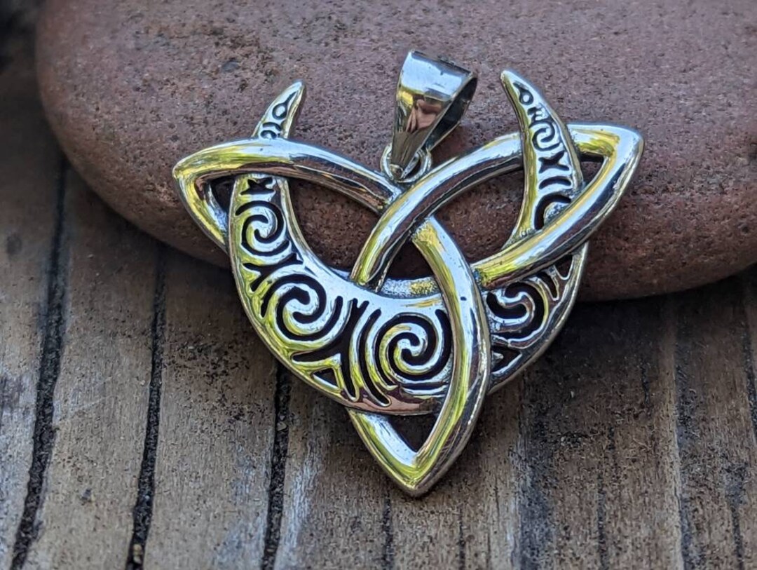 Celtic Knot With Crescent Moon Sterling Silver Charm - Etsy