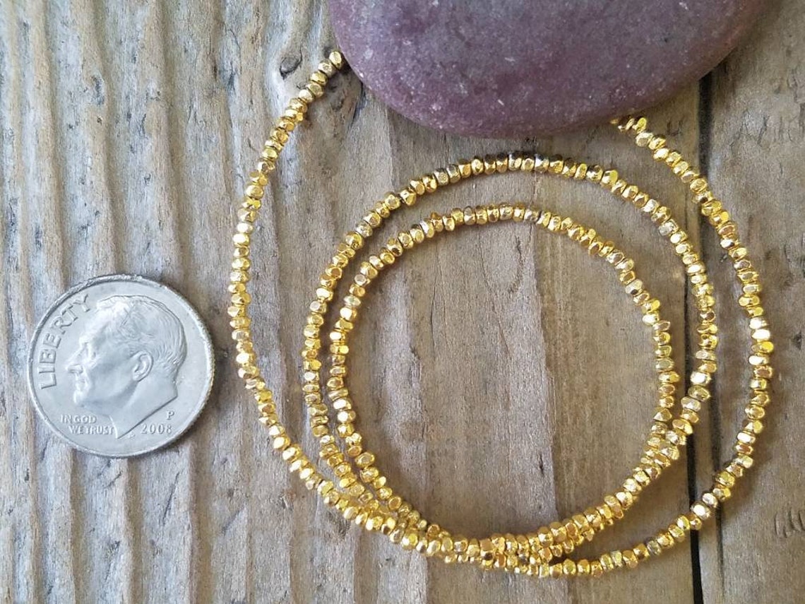 Hill Tribe Gold Vermeil Style 1mm Faceted Seed Bead Jewelry Etsy
