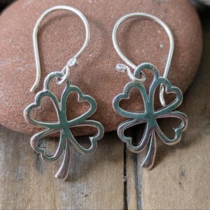 Four Leaf Clover Sterling Silver Earrings