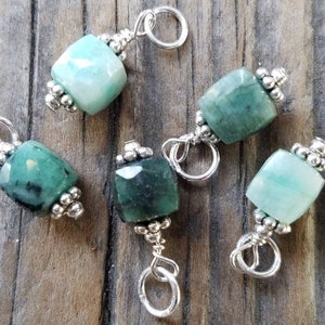 ONE Emerald and Sterling Silver Charm