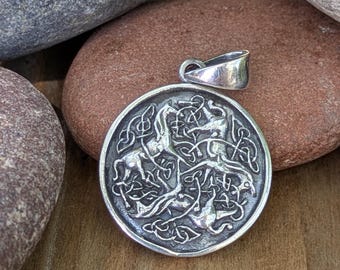 Celtic Epona Horse Sterling Silver Pendant