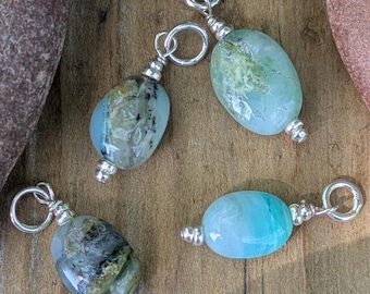 Blue Peruvian Opal and Sterling Silver Charm | Set FOUR | ONE CHARM