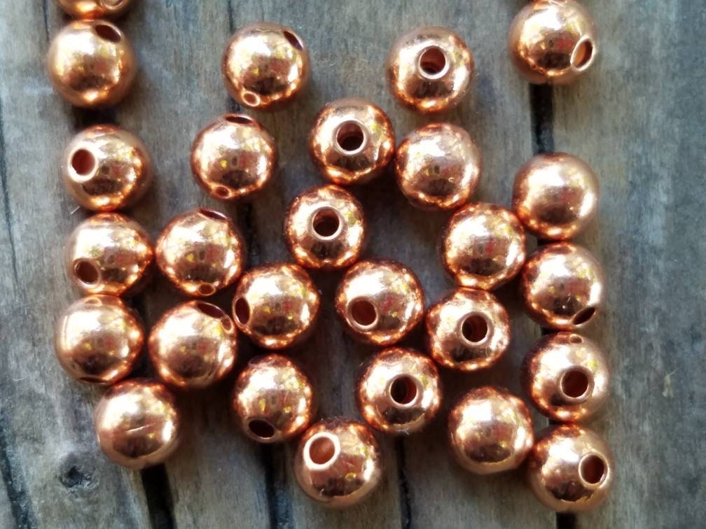 3mm Smooth Round Bright Copper Beads Approximately 195 Pieces BDZ-2109  Closeout Final Sale - Four Corners USA Online