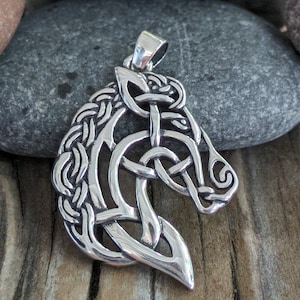 Celtic Horse Sterling Silver Charm Pendant