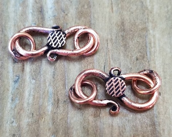 ONE Bright Copper S Hook Clasp, Copper Jewelry Supplies, Beading Supplies