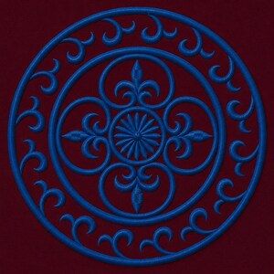 Cross in a circle with a pattern machine embroidery design, religious symbol,three formats