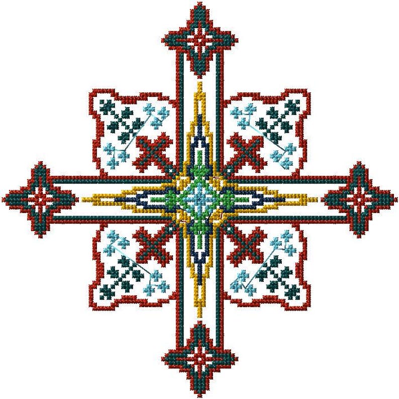 Cross Machine Embroidery Design, Religious Symbol, DST, JEF, PES ...