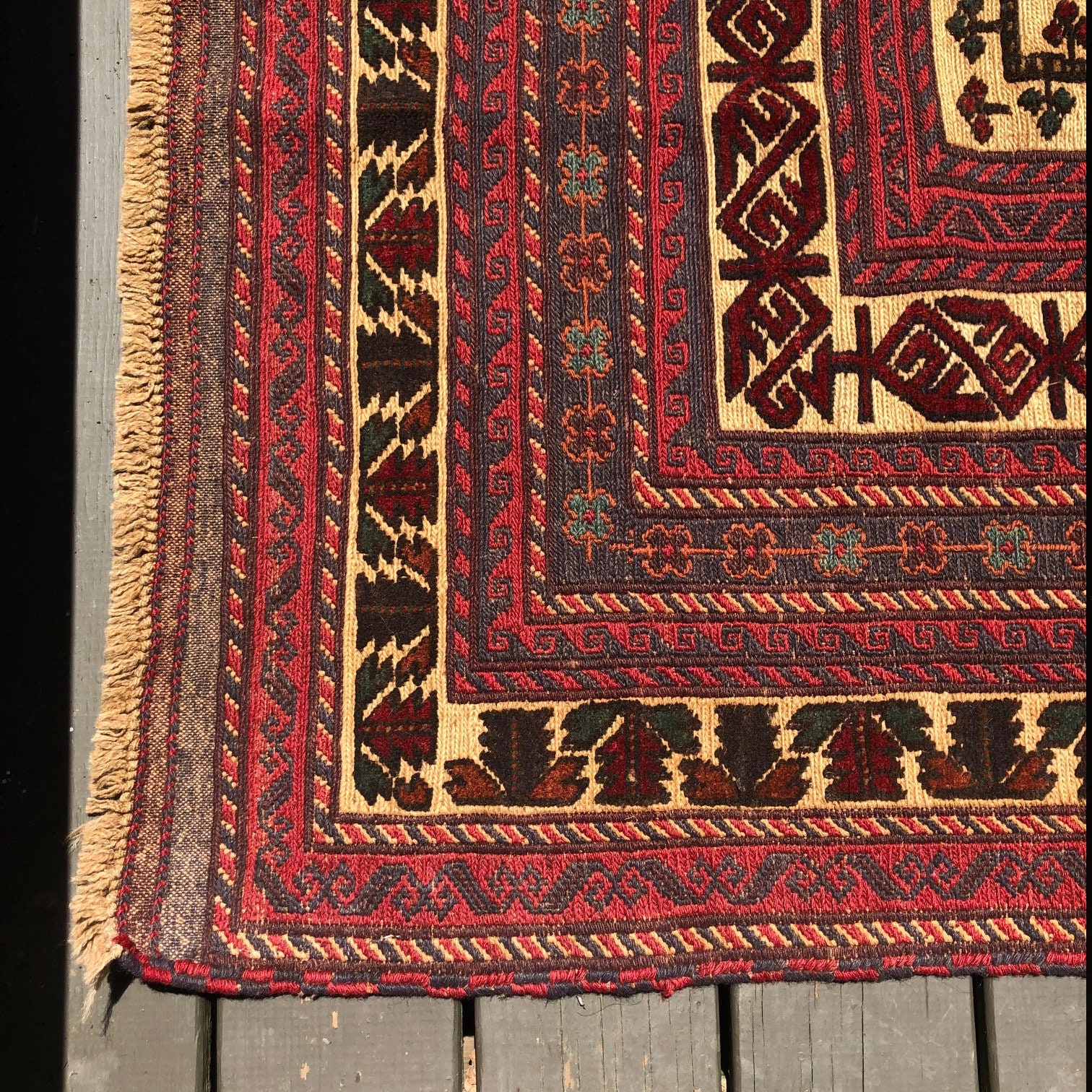 Handmade Vintage Afghan Tajik Tribal Flat Weave Oriental Rug Etsy