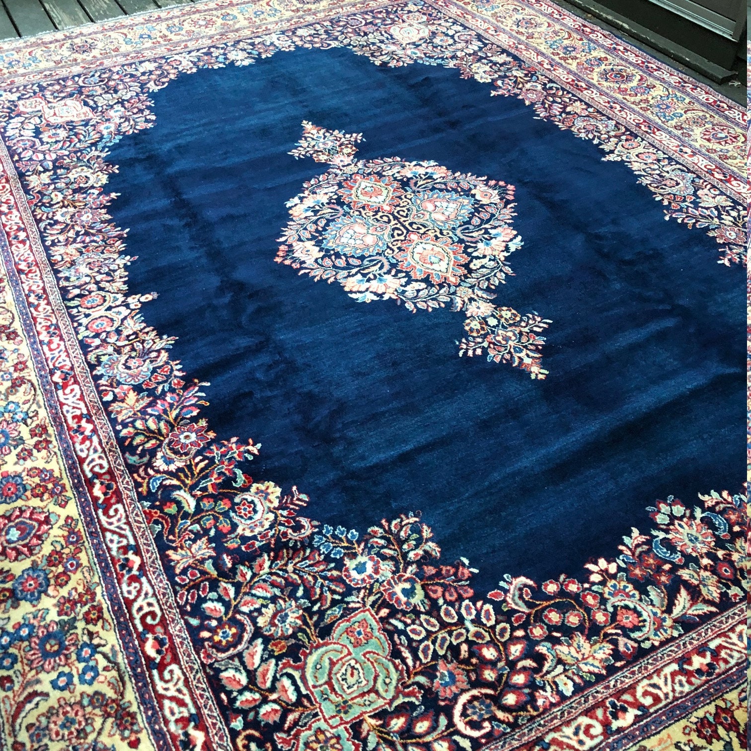 Stunning & Unique Vintage Handmade Oriental Rug Striking Etsy