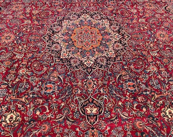 High Quality Handmade Antique Oriental Large Area Rug, Stunning Detail, Rich Colors, 10&#39;2&quot;x13&#39;8&quot;