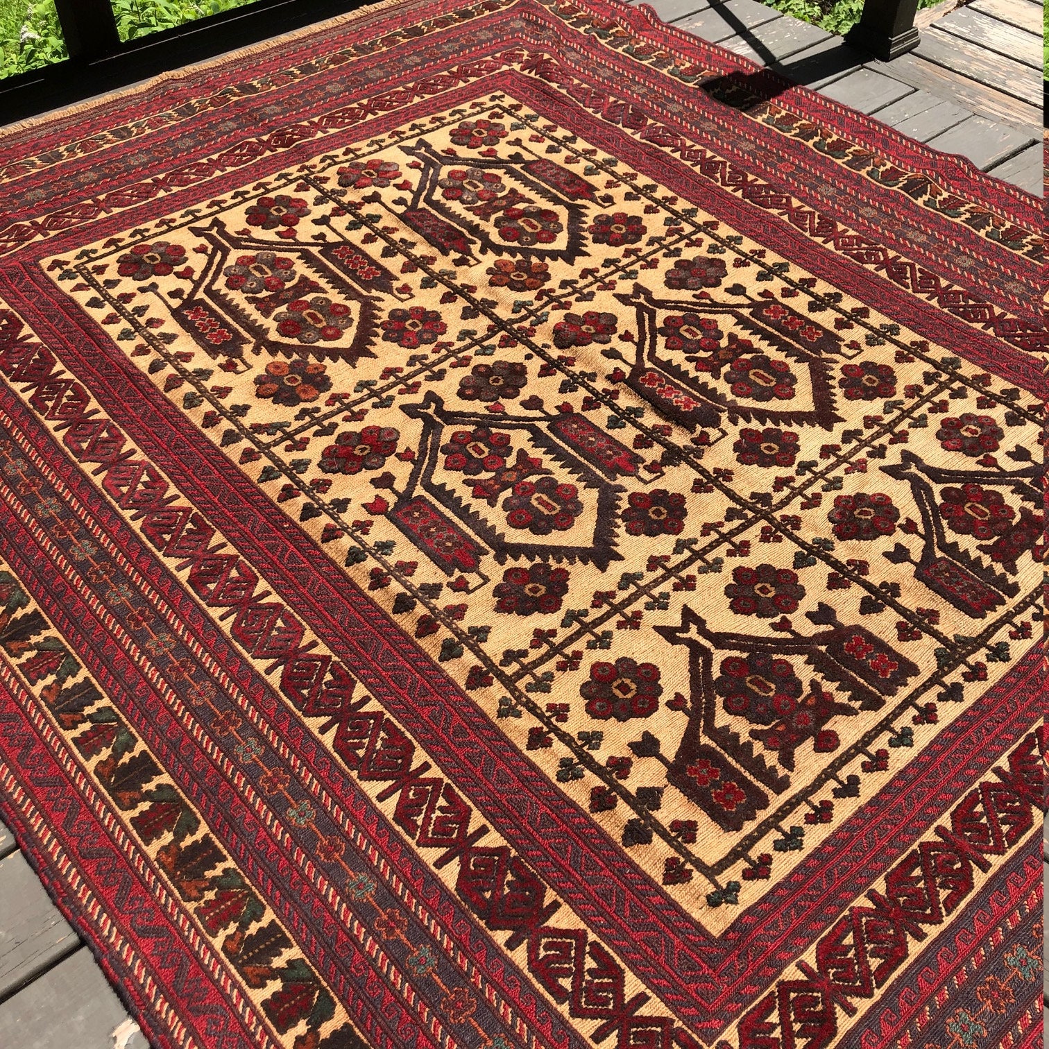 Handmade Vintage Afghan Tajik Tribal Flat Weave Oriental Rug Etsy