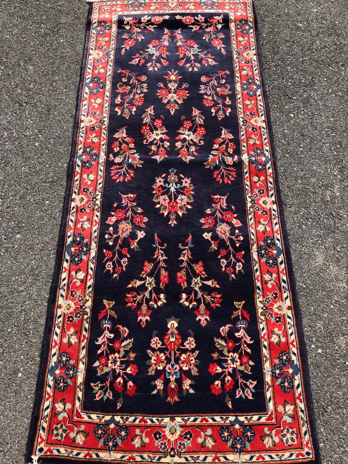 Vintage Oriental Runner Handmade in India Allover Floral Etsy