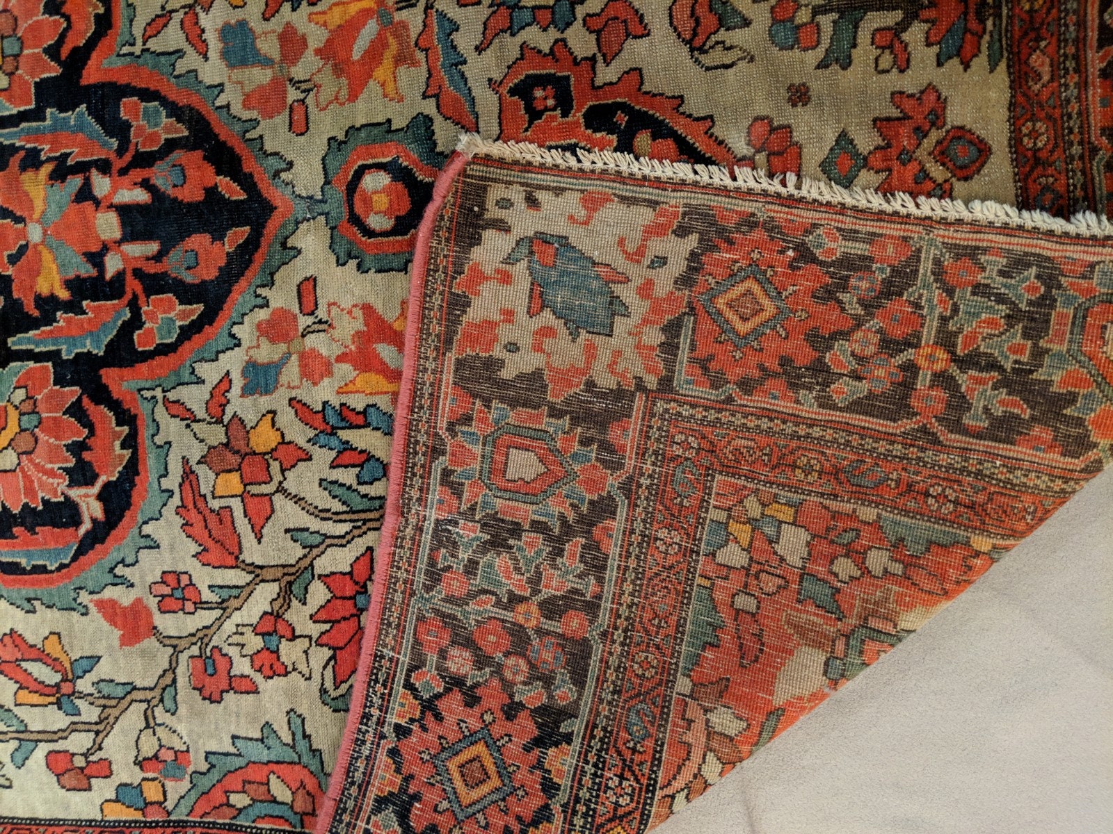 Antique Handmade Oriental Floral Area Rug, Late 1800's Mint Condition ...
