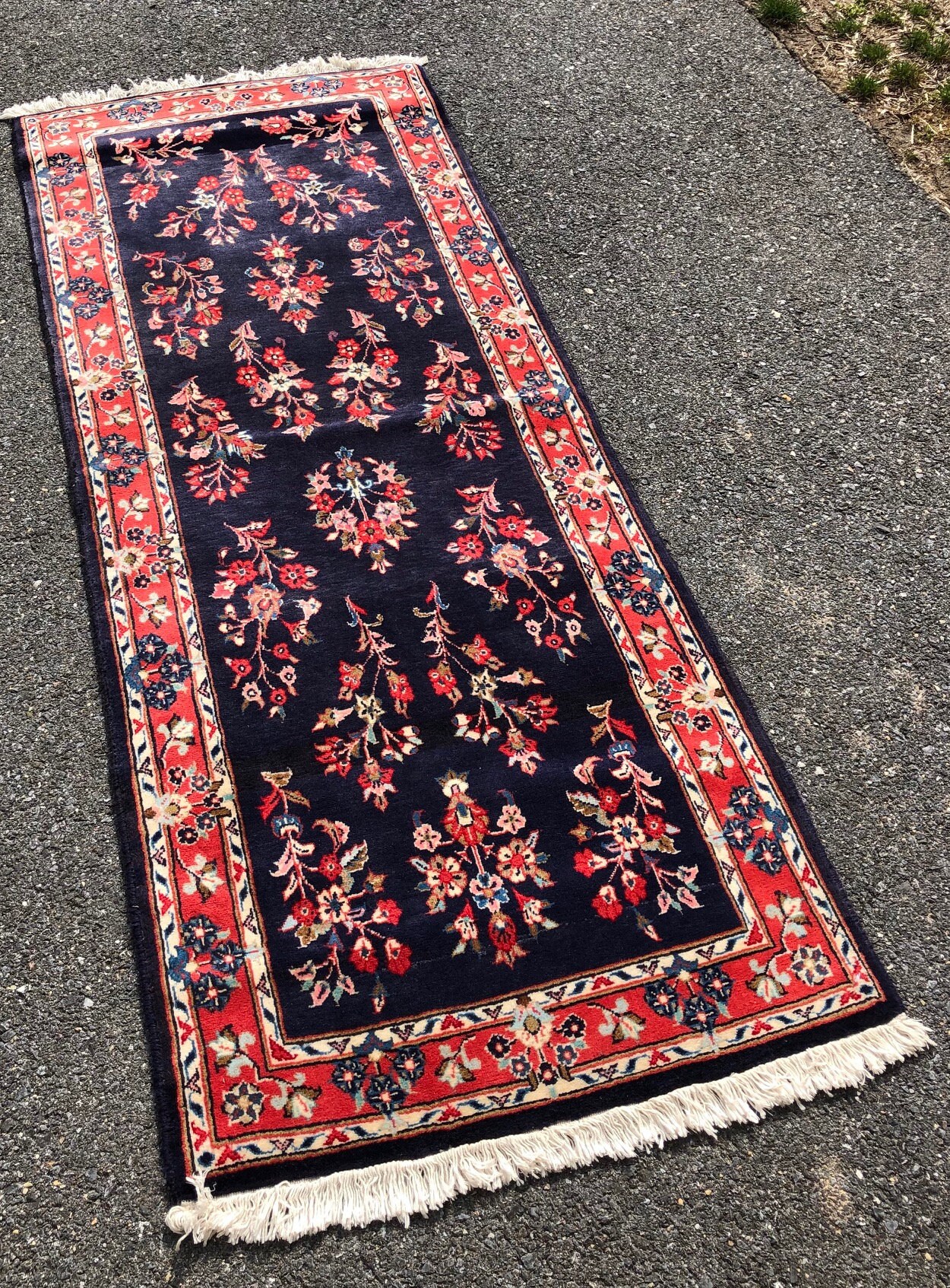 Vintage Oriental Runner Handmade in India Allover Floral Etsy
