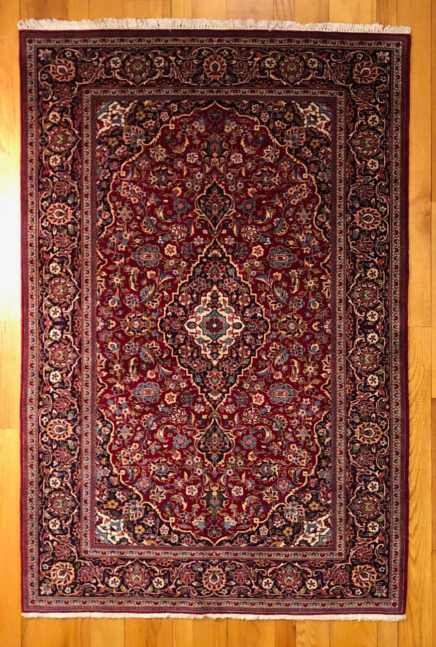 Chinese Rug 1950 1950s Handmade Oriental Accent Rug, Traditional Medallion Floral Design ...