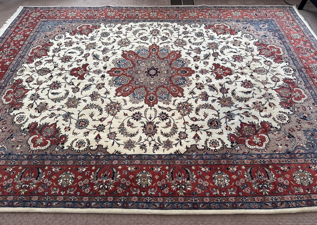Handmade Pakistani Vintage Fine Quality Oriental Rug, Exquisite Floral ...