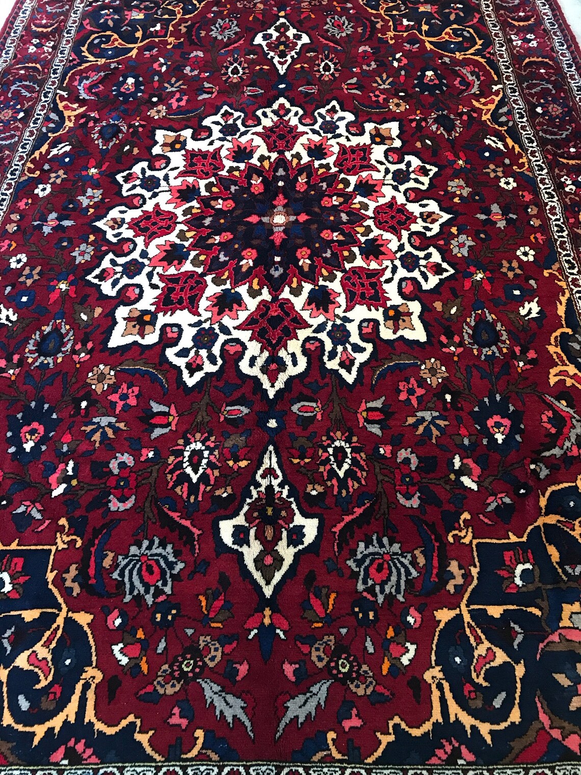 Vintage Handmade Oriental Tribal Rug Floral Geometric Nomadic Etsy