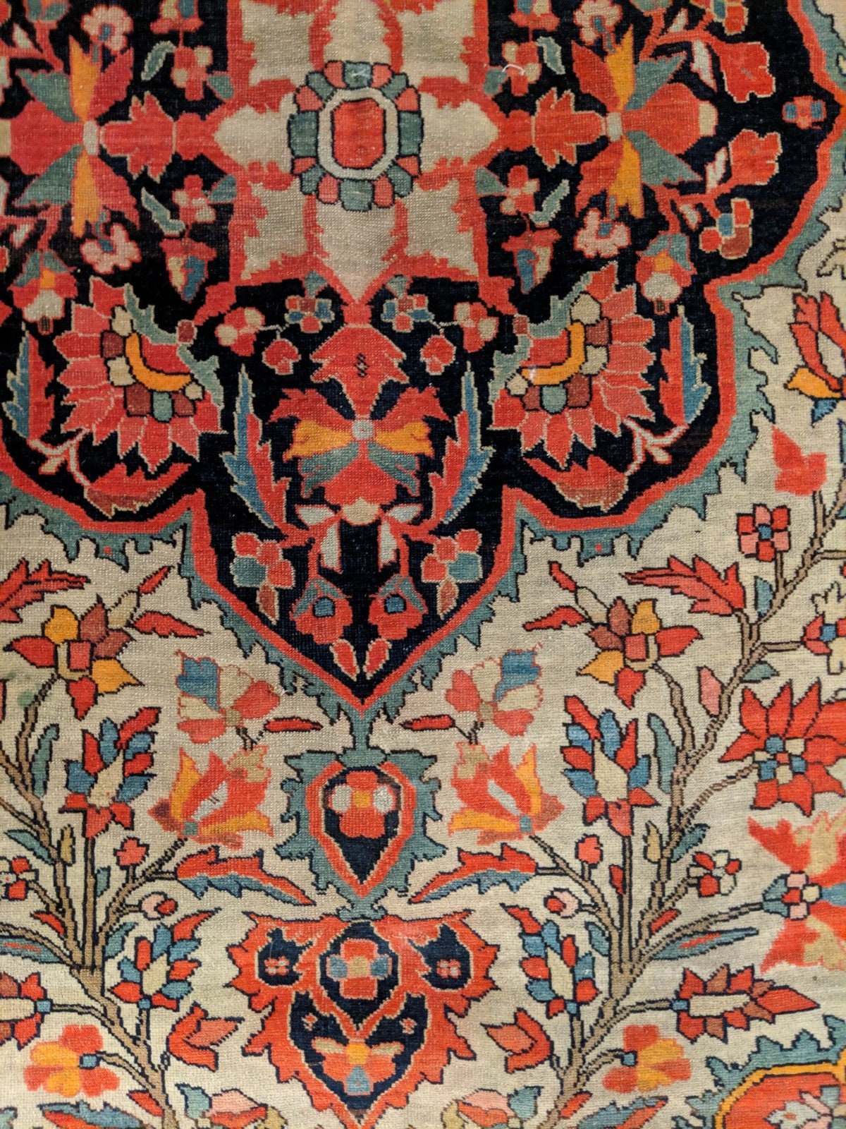 Antique Handmade Oriental Floral Area Rug, Late 1800's Mint Condition ...