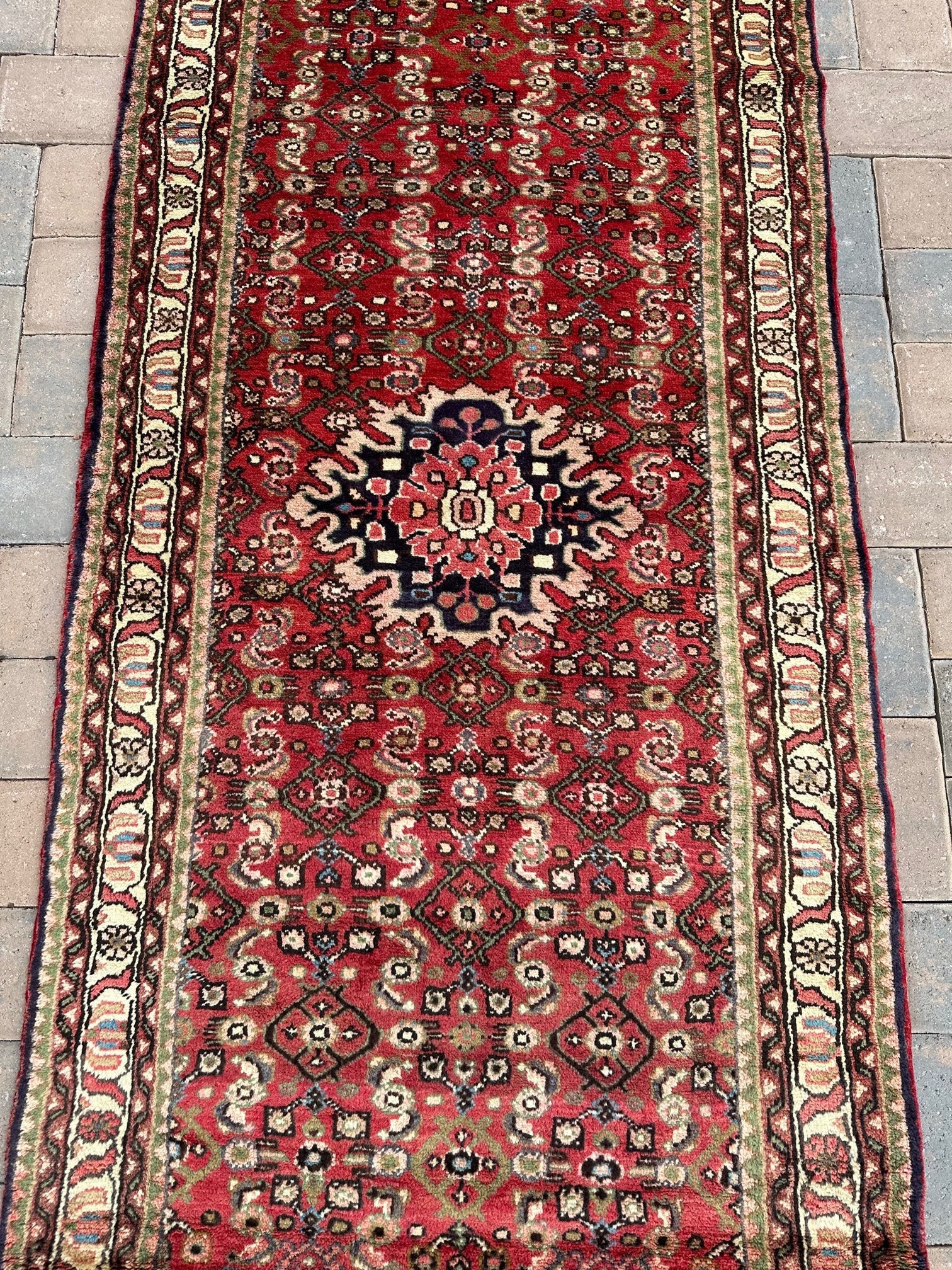 Tapis Oriental Ancien En Laine - 270x102 Cm, Motifs Floraux, Fait Main