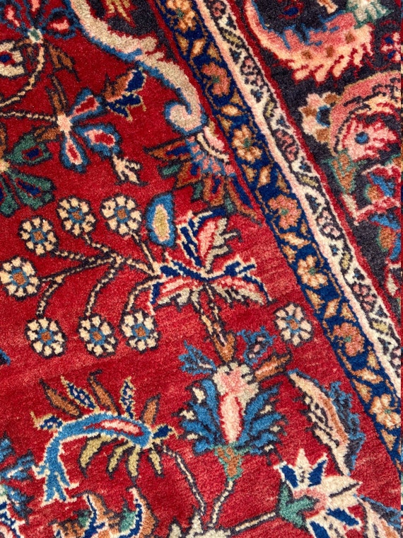 Tapis en laine noué à la main | Design oriental vintage, bleu pâle et