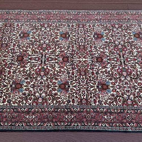 Tapis Pakistan Laine et soie dessin floral - Galaxy Tapis