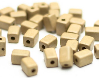 Rectangular Ceramic Beads 6x6x11mm, tube ceramic beads for jewelry making, rectangle tube ceramic bead findings PRC0088x10