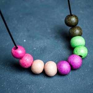 Terracotta ball beads, Handmade matte ceramic beads 10mm diameter, Mykonos Ceramic Greek Bead Terracotta in 5 colors