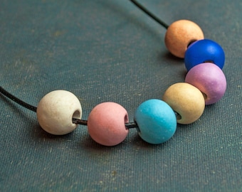 Mykonos Ceramic Terracotta beads in 7 colors, Matte Greek Ceramic ball beads, Handmade matte ceramic beads 15-18mm diameter