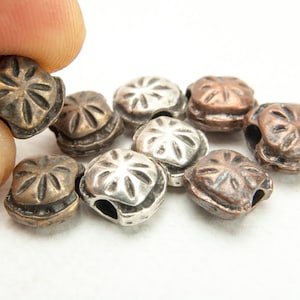 8mm Griekse tribale kralen, 6pcs koper, messing en zilver Mykonos Kralen, Griekse raku kralen, 8mm rusric kralen voor sieraden maken, GMB0020x6