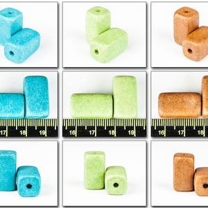 Cube ceramic beads, the cubic beads can be used as spacers bringing accents to your art project, 3 fresh matte colors, 2 pcs in a pack