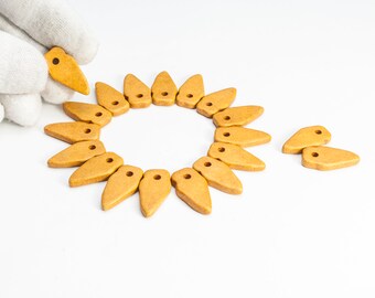 Orange Spike beads 24x12mm, Spike Spacer ceramic beads for jewelry making