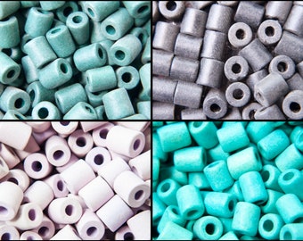 Små cylinderpärlor i keramik, keramiska distanspärlor för smyckestillverkning, 5 mm pärlor med 2 mm hål