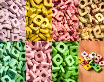 6mm Mykonos Greek Ceramic little chip beads, tiny irregular spacers (washers) in 7 colors, jewelry making craft supplies