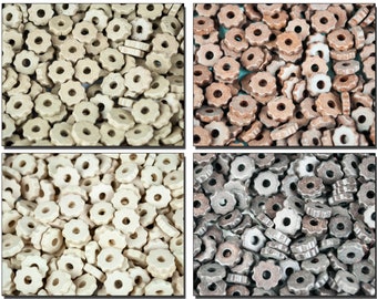 Ceramic Gear Spacer Beads, 8mm Disks (50 pcs)