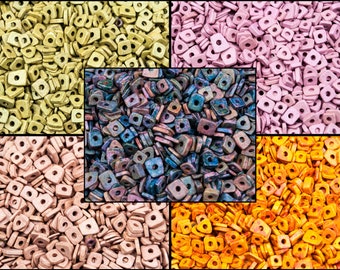 Mykonos Ceramic Chip Beads, Tiny Square Spacers, 5-8mm