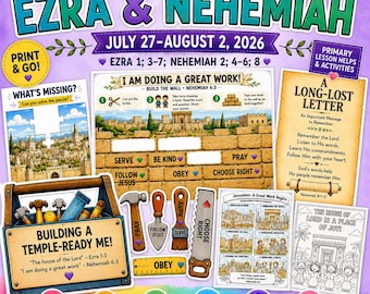 Komm und folge mir nach! Primarstufe | 27. Juli – 2. August | Esra Nehemia | Unterrichtsmaterialien für die Primarstufe der Kirche Jesu Christi der Heiligen der Letzten Tage | Aktivitäten, Malvorlagen
