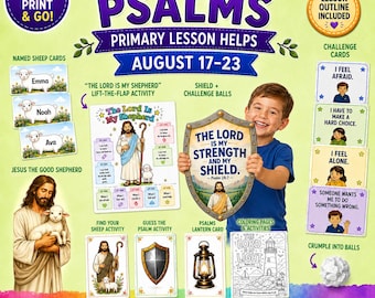 Come Follow Me Primary | August 17-23 | Psalms | LDS Primary Lesson Helps | Activities Coloring Pages