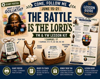 LDS Youth Lesson Kit | The Battle Is the Lord's | Come Follow Me | June 15-21 | 1 Samuel 17-18; 24-26; 2 Samuel 5-7 | YM & YW Sunday School