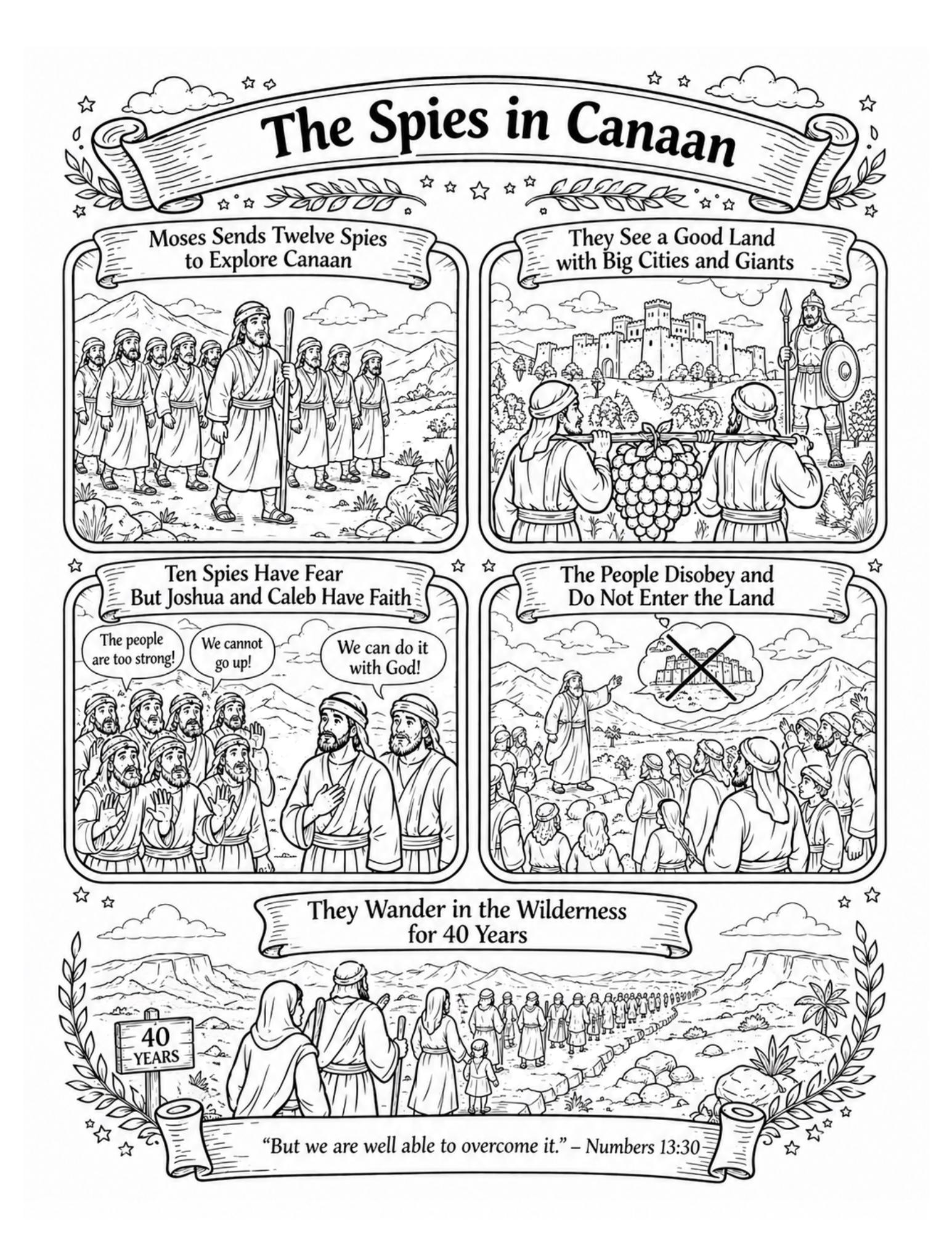 Numbers 11:14 Old Testament 4 Activity Pages | Brass Serpent Coloring Pages | Numbers ...